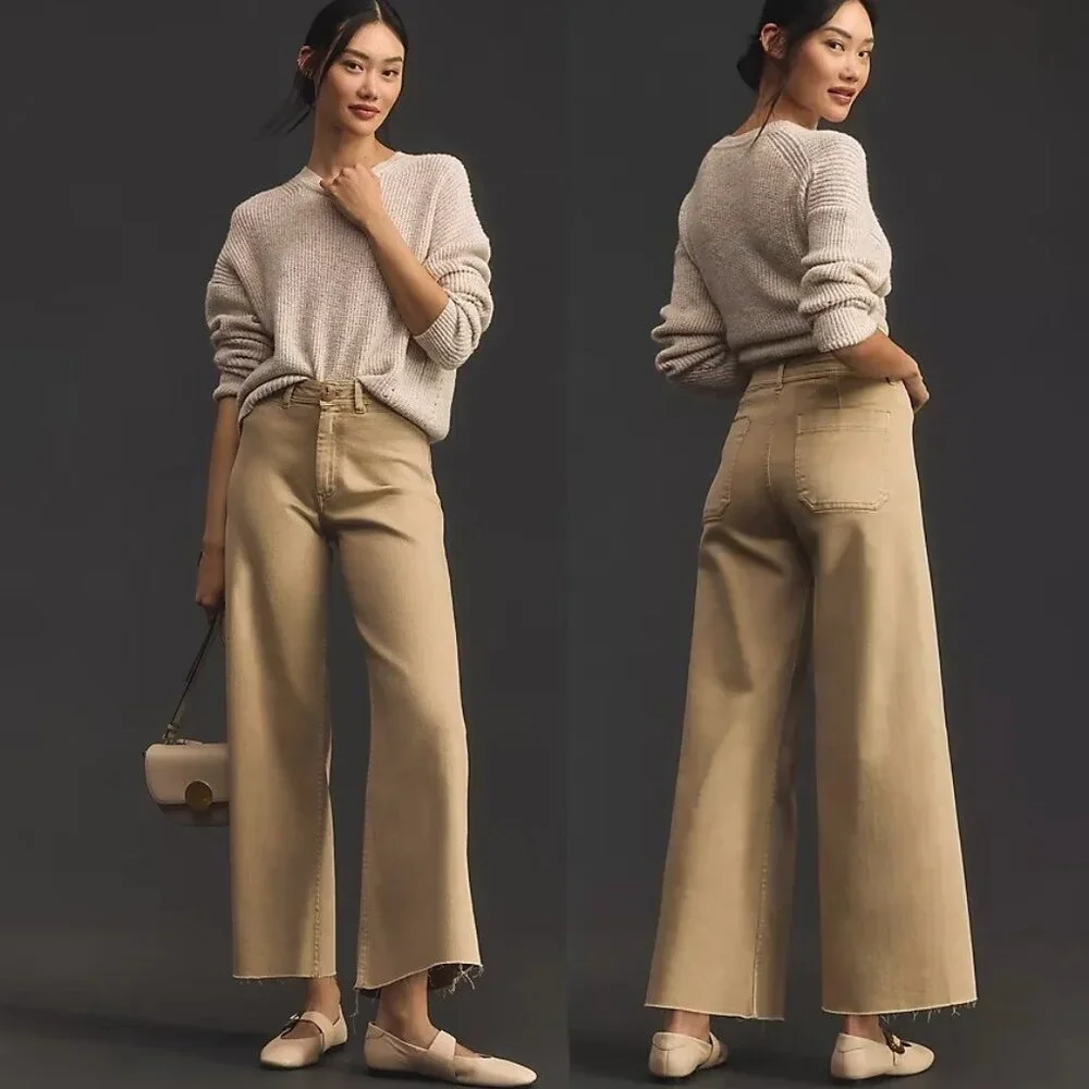anthrologie The Ettie High-Rise Crop Wide-Leg Jeans by Maeve new nwt 30